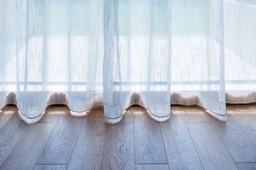 curtain and floor in bedroom