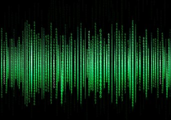 Technology binary background. Binary on green background