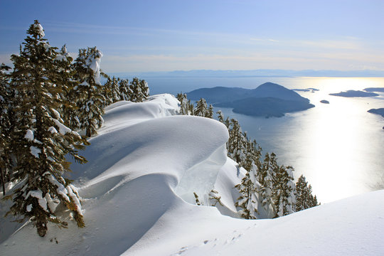 Where the Pacific Ocean meets the mountains: Winter Landscape near Vancouver, British Columbia, Canada