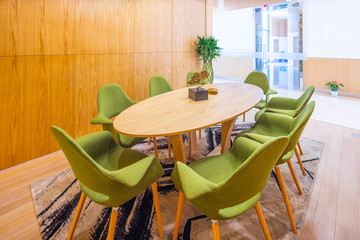 interior of dining room of villa