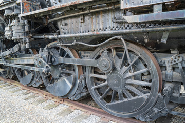 Fototapeta na wymiar Old Rusty Railroad Locomotive Wheels