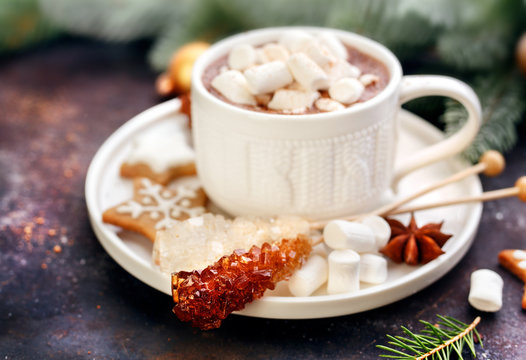 Hot chocolate and marshmallows.