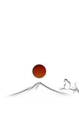 富士山と猿