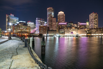 Fototapeta na wymiar Boston City Skyline at Night