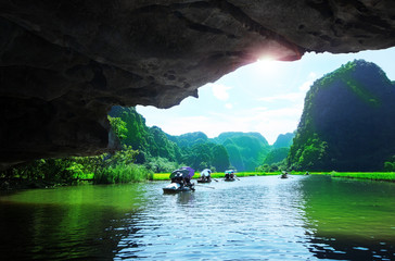 Landscape in TamCoc natural reserve in Ninh Binh, Vietnam