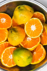 Sliced orange fruit for orange juicy