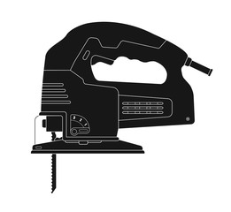 Electric jigsaw tool. Silhouette