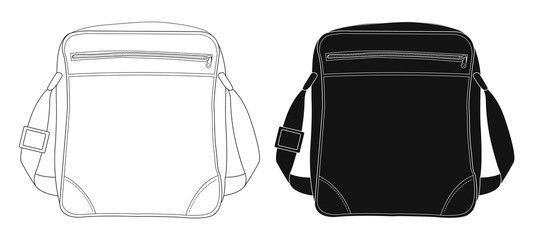 Shoulder bag. Contour lines, silhouette