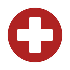 First aid medical sign flat icon for app and website