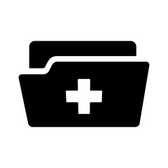 Medical or health record folder icon for app and website