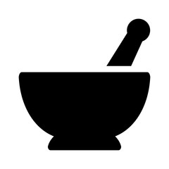 Mortar and pestle pharmacy flat icon for apps and websites - obrazy, fototapety, plakaty