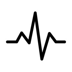Heart monitor pulse line art icon for medical apps and websites - obrazy, fototapety, plakaty
