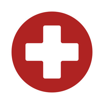 First aid medical sign flat icon for app and website