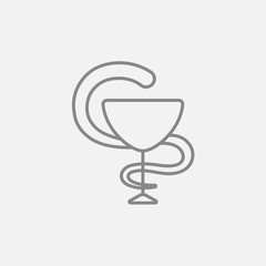 Pharmaceutical medical symbol line icon.
