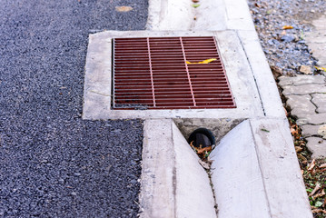 Waterspout on the urban street.