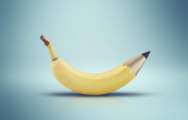Banana - pencil - obrazy, fototapety, plakaty