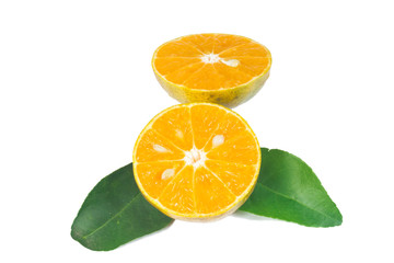 slices of orange isolated on white
