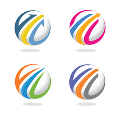 Arrow and finance marketing logo concept