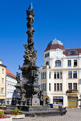 baroque pestilential column in spa town Teplice, North Bohemia, Czech republic.  Famous historical thermal springs.