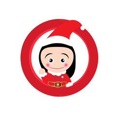 Cute girl Santa claus vector