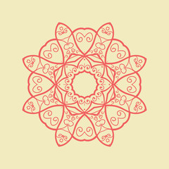 Red Mandala Pattern Print
