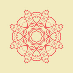 Red Mandala Pattern Print