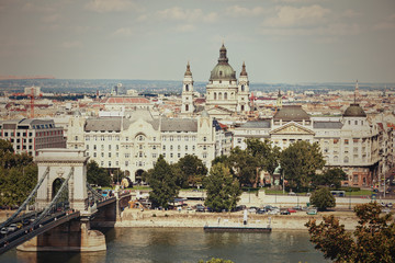 Budapest vintage skyline