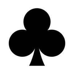 Playing card club suit flat icon for apps and websites