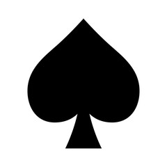 Playing card spade suit flat icon for apps and websites - obrazy, fototapety, plakaty
