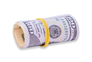 American dollars isolated on a white background.