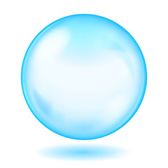 Big blue transparent glass sphere. Transparency only in vector