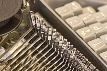 Cloe-up of vintage typewriter