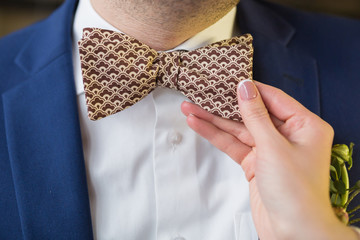 Bow-tie on a suit