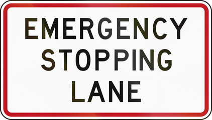 New Zealand Road Sign - Emergency Stopping Lane