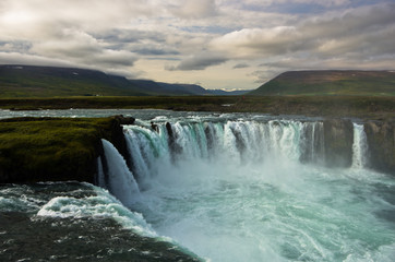Godafoss waterfall or waterfall of the gods, north Iceland