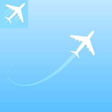 Air transport illustration with icon