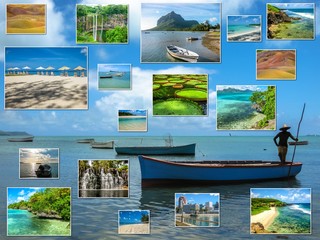 Mauritius tropical sea collage