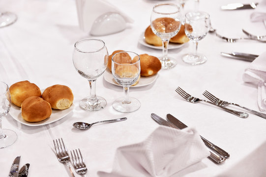 Elegant restaurant table ready for eat