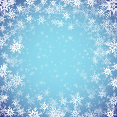 Blue background with snowflakes. Vector illustration