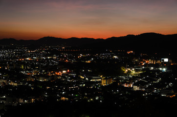 Fototapeta premium Night view of city lights for background