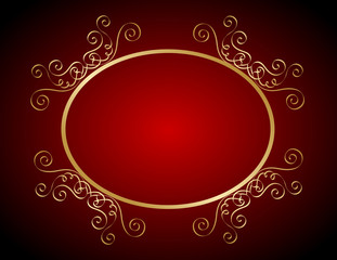 Red and gold ornamental frame