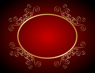 Red and gold ornamental frame