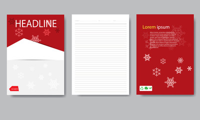 Design cover paper Christmas report. Abstract geometric vector 