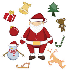 Merry Christmas cartoon vector illustration on white background