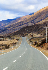 beautiful landscape of mountain highways in south island new zea