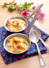 Mushroom Julien with sour cream and cheese - Cocotte at Cooking