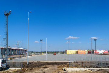 Fototapeta na wymiar Construction of indoor training rink