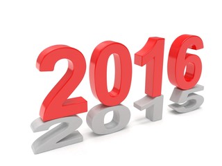 2015-2016 change new year 2016 isolated