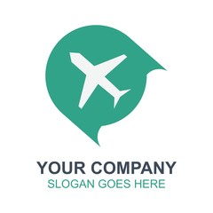 Travel Vacation Airplane Icon Vector Logo