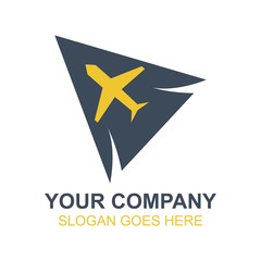 Travel Vacation Airplane Icon Vector Logo